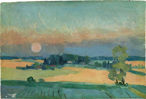 Леблан Михаил Варфоломеевич. Вечерний пейзаж (на оборотной стороне композиция)